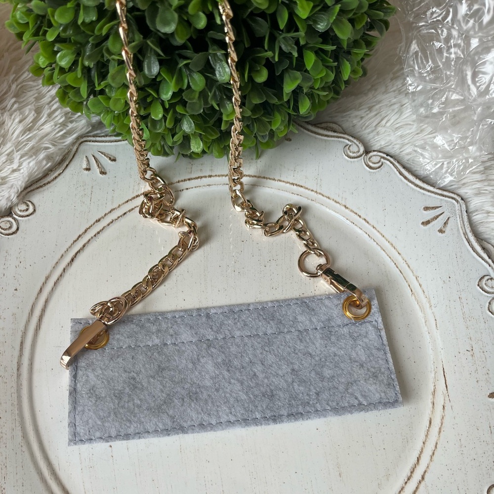 Gold Chain Strap with Gray Felt Insert
